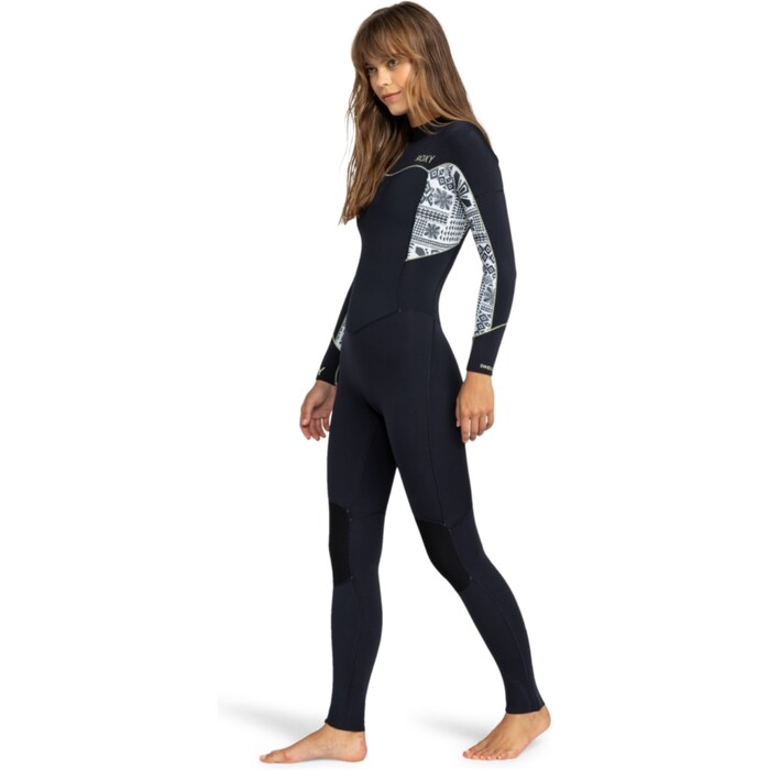 2024 Roxy Mujer Swell Series 4/3mm Back Zip Neopreno ERJW103124 - Egret Mo Rockin Vibes